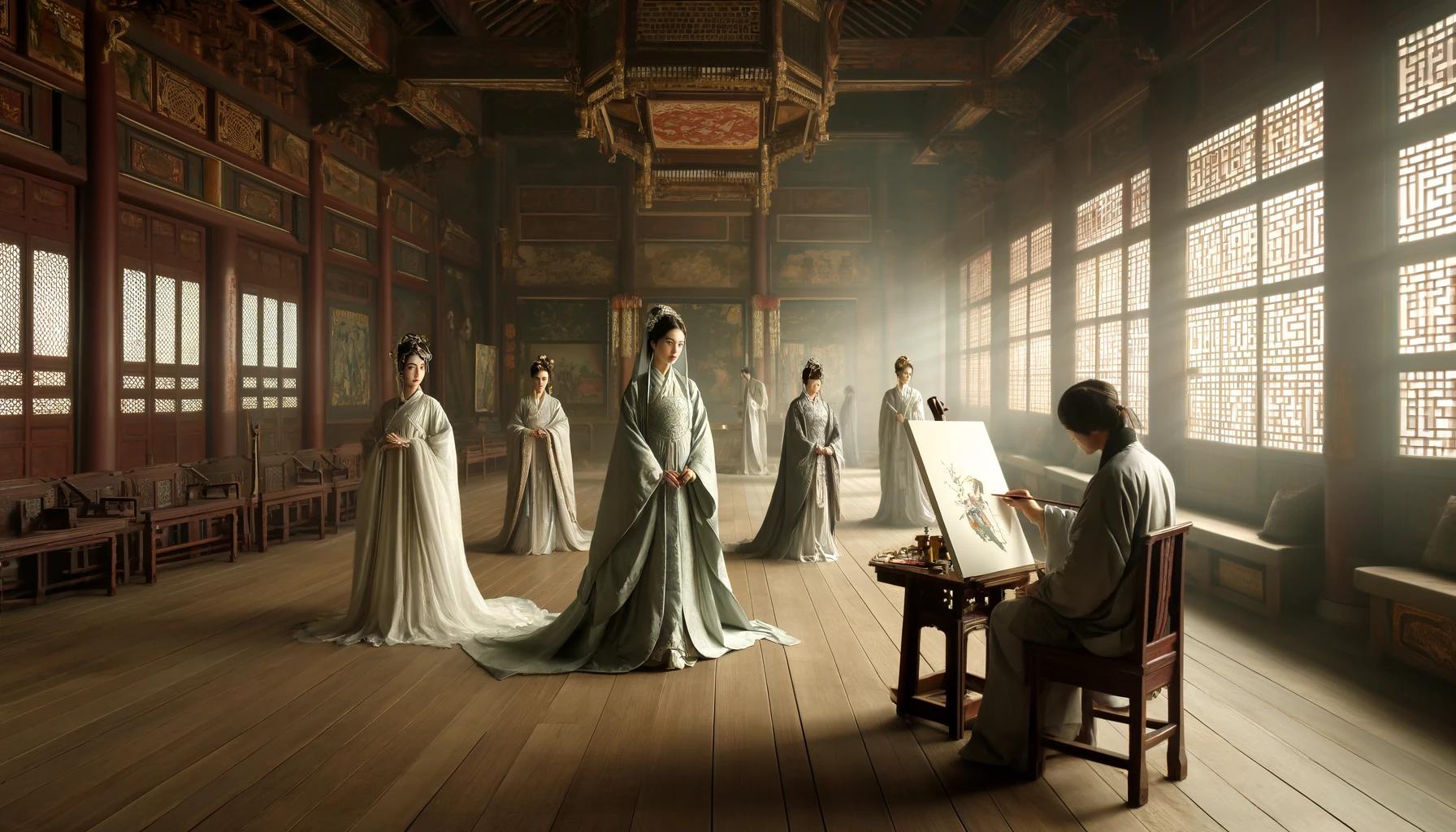 元帝（漢の皇帝）は、画家に後宮の女性たちの肖像画を描かせ、それを見て妻を選んでいたそうです。